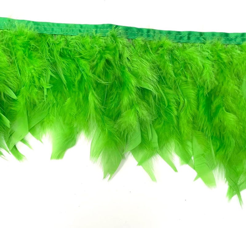 Shekyeon Turkey Feathers Fringe Trim for Party Clothing DIY Sewing Crafts Decoration Pack of 2 Yards (Lime Green) - Image 5
